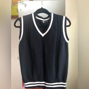 J Brand Black Preppy Sweater vest. Marked Size XL, fits more like Medium.